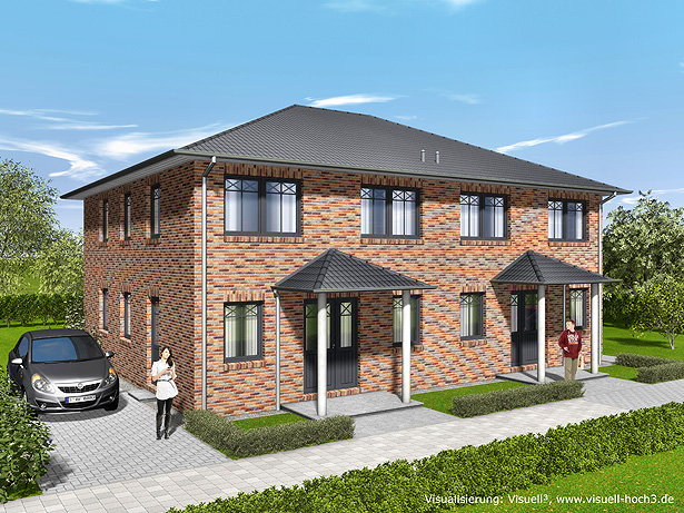 Stadtvillen - Doppelhausplanung in Halstenbek "Effizienzhaus 55"
